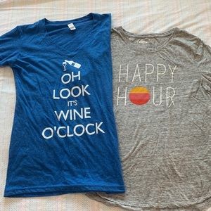 Happy Hour & “Wine o’clock” t-shirts